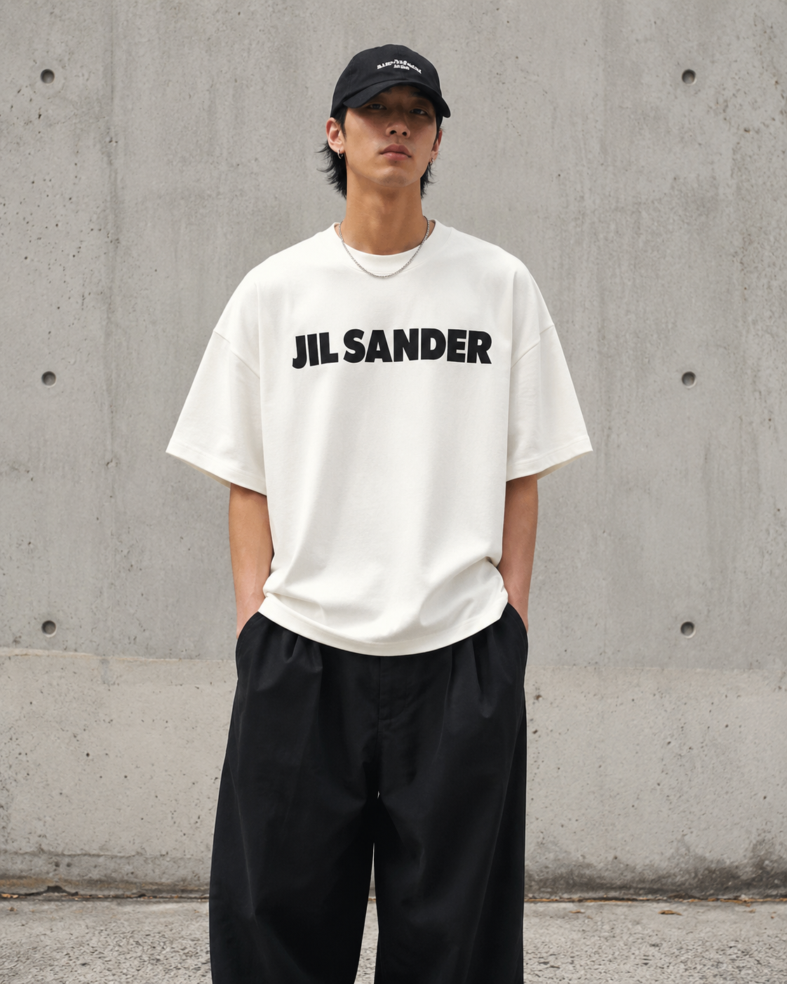 Jil Sander Signature Logo Tee Porcelain