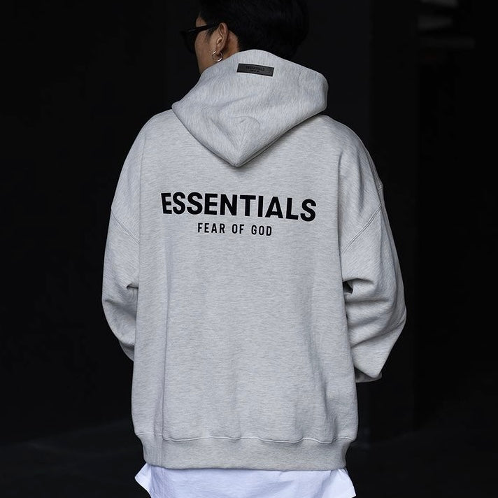 FEAR OF GOD Essentials Felt Logo Hoodie Light Oatmeal FEAR OF GOD FEAR OF GOD - originalfook singapore