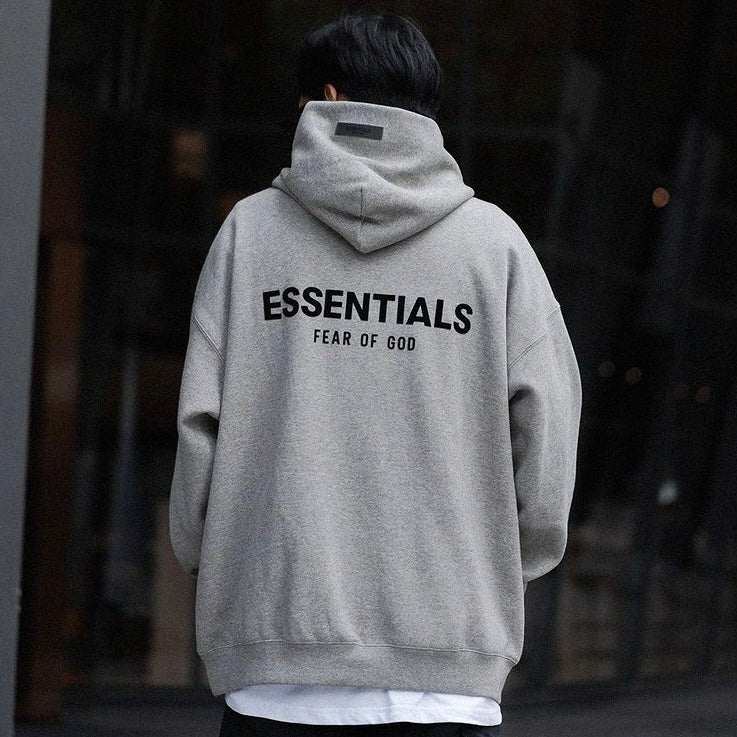 Buy Fear Of God Essentials Felt Logo Hoodie Dark Oatmeal online in