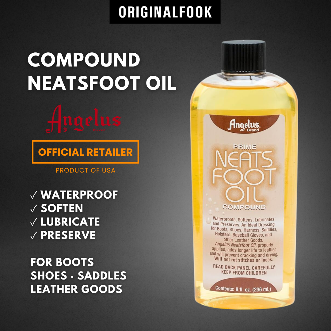 Angelus Prime Neatsfoot Oil Compound | 8oz Leather Conditioner For Boots, Saddles, Jackets & Bags-852175