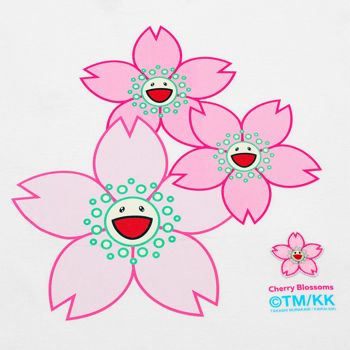 Takashi Murakami Embroidered Patch Sakura Flower Tee White TAKASHI MURAKAMI TAKASHI MURAKAMI - originalfook singapore