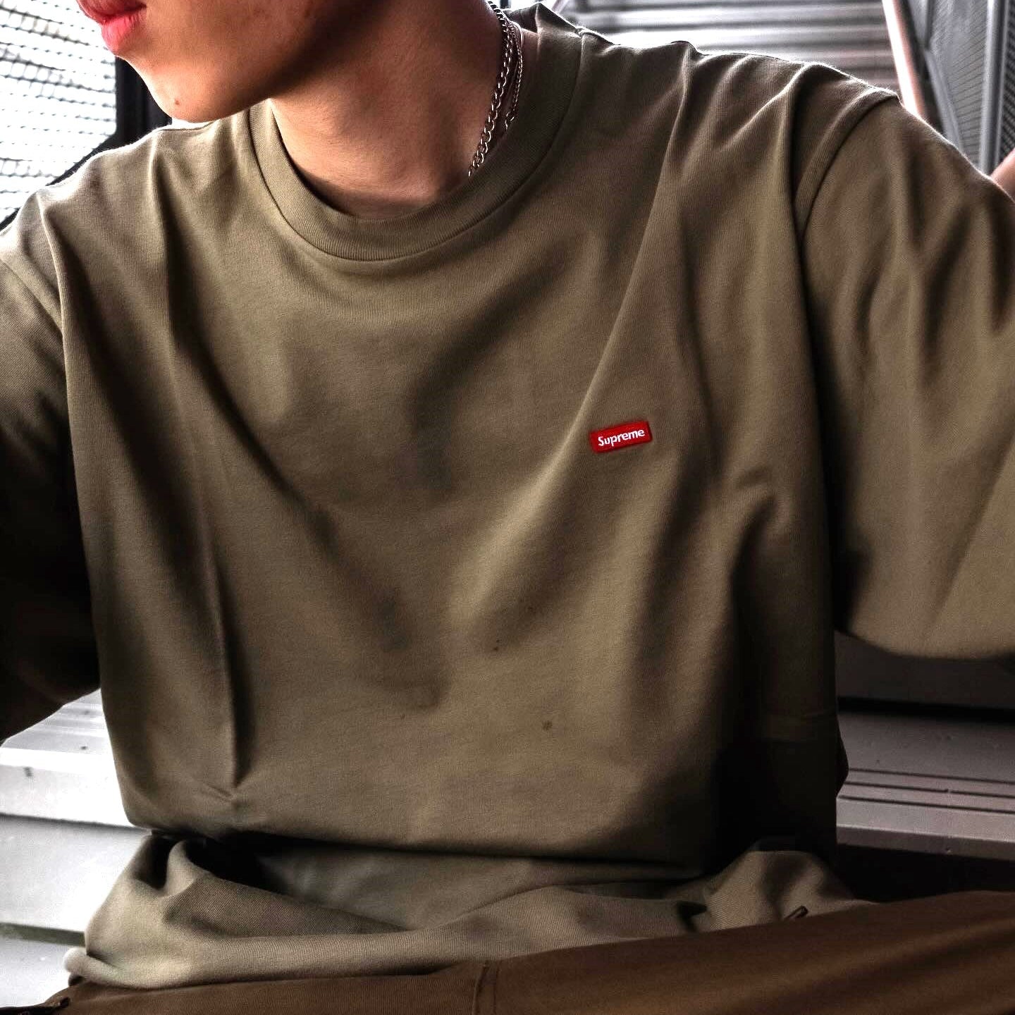 Buy Supreme Small Box Logo Tee Olive online in Singapore