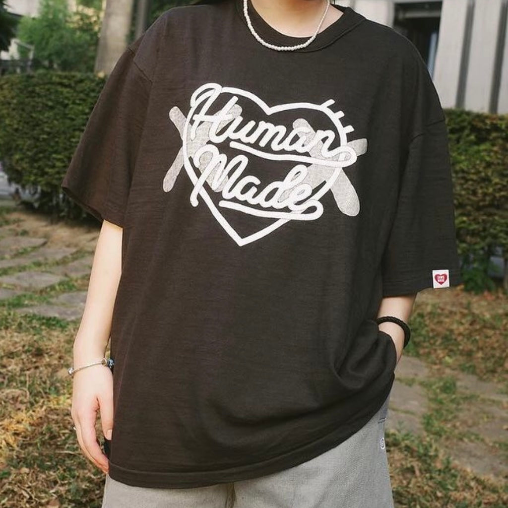 Human Made X KAWS Logo Tee Black HUMAN MADE HUMAN MADE - originalfook singapore