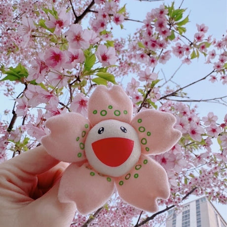 Takashi Murakami Kaikai Kiki Sakura Flower Plush Badge/Keychain/Pin TAKASHI MURAKAMI TAKASHI MURAKAMI - originalfook singapore