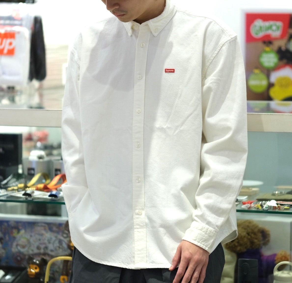 Buy Supreme Small Box Logo Denim Shirt White online in