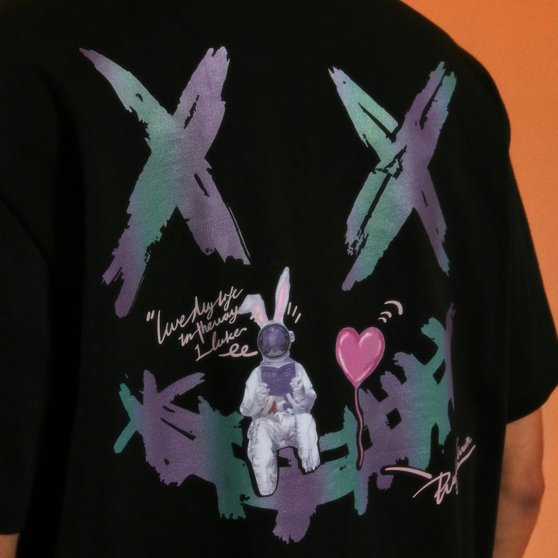 Rickyisclown [RIC] Reflective Astro Bunny Smiley Tee Black [R17230314A-D8] RICKYISCLOWN RICKYISCLOWN - originalfook singapore