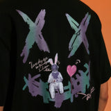 Rickyisclown [RIC] Reflective Astro Bunny Smiley Tee Black [R17230314A-D8] RICKYISCLOWN RICKYISCLOWN - originalfook singapore