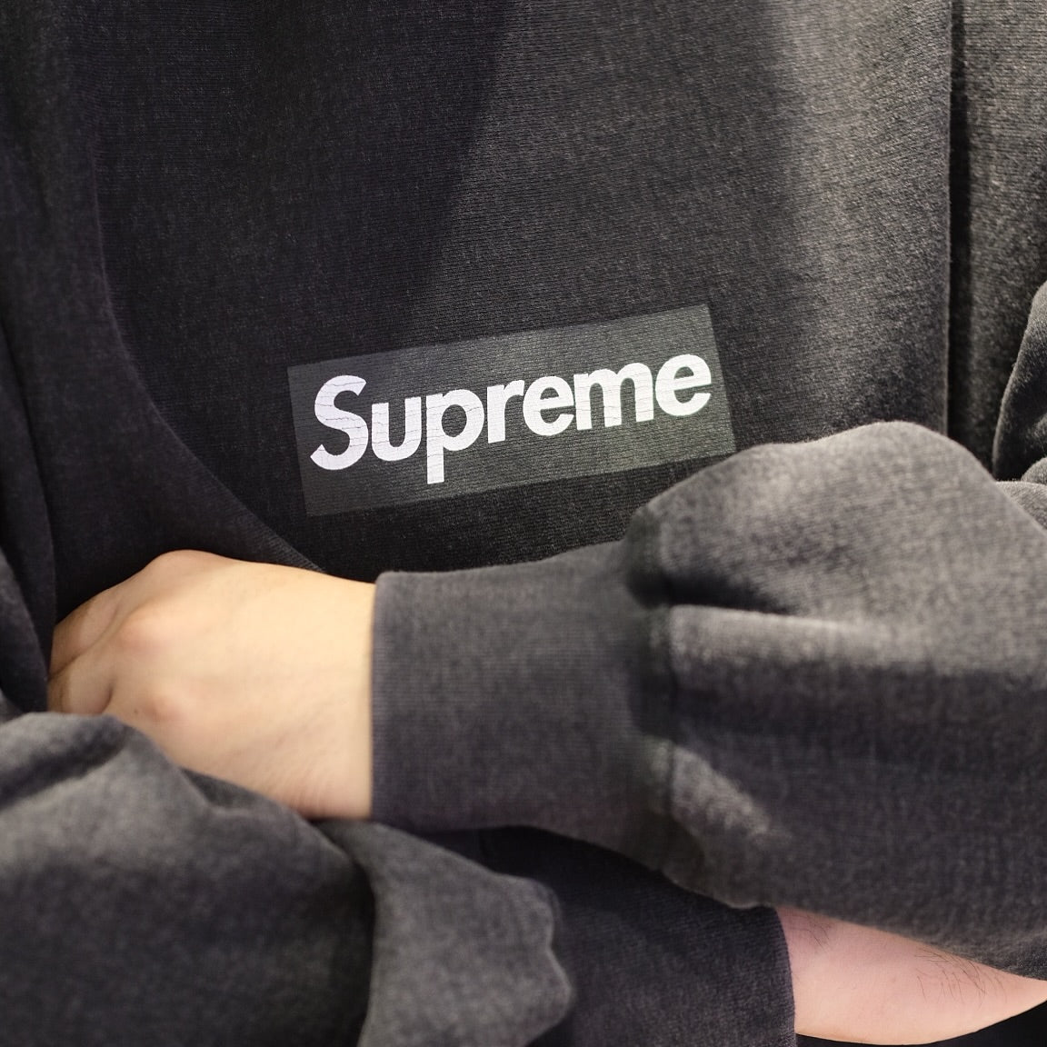 Supreme Box Logo Sweatshirt Washed Black