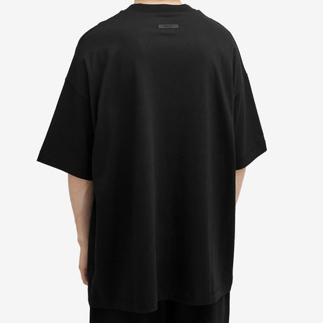 Fear of God Collegiate Logo Drop Shoulder Tee Black FEAR OF GOD ESSENTIALS FEAR OF GOD ESSENTIALS - originalfook singapore