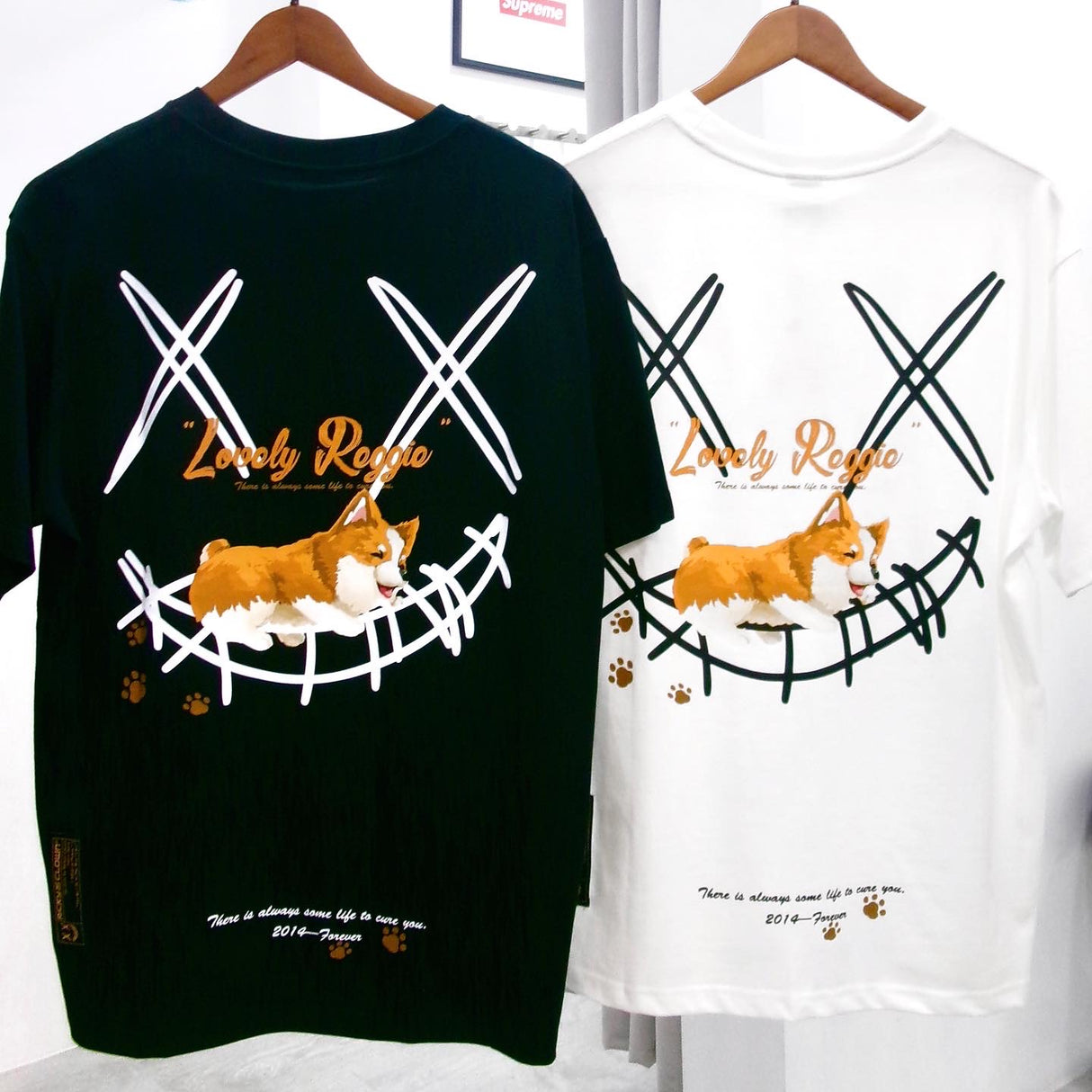 Rickyisclown [RIC] Corgi Dog Smiley Tee Black [R5220221F-K5] RICKYISCLOWN RICKYISCLOWN - originalfook singapore