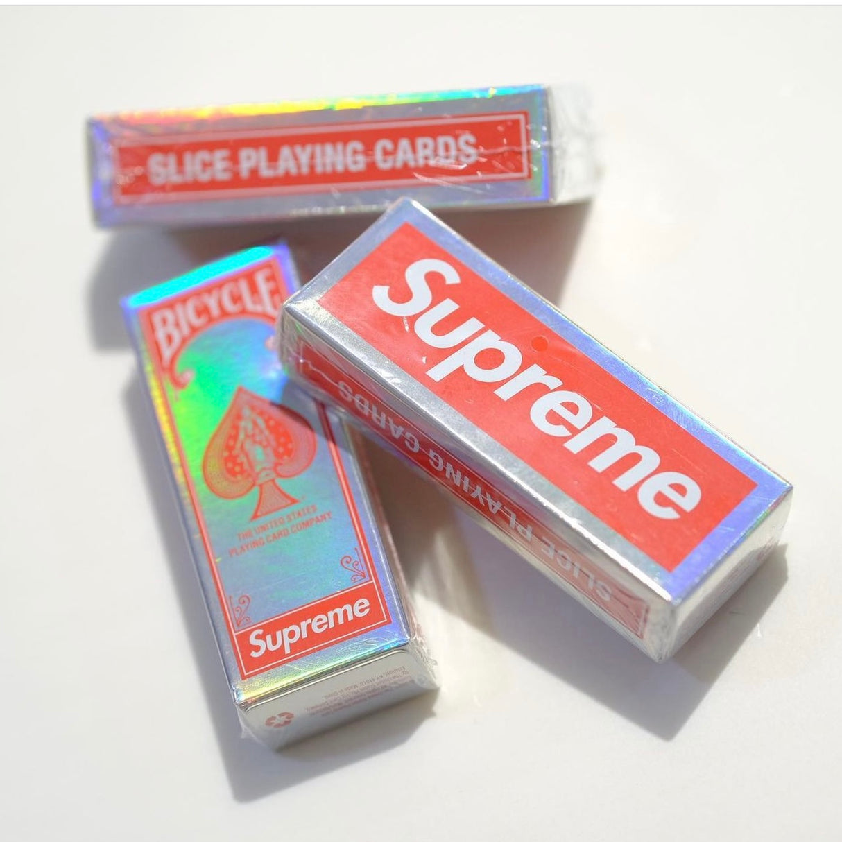 Supreme Bicycle Holographic Slice Playing Poker Card Deck SUPREME SUPREME - originalfook singapore