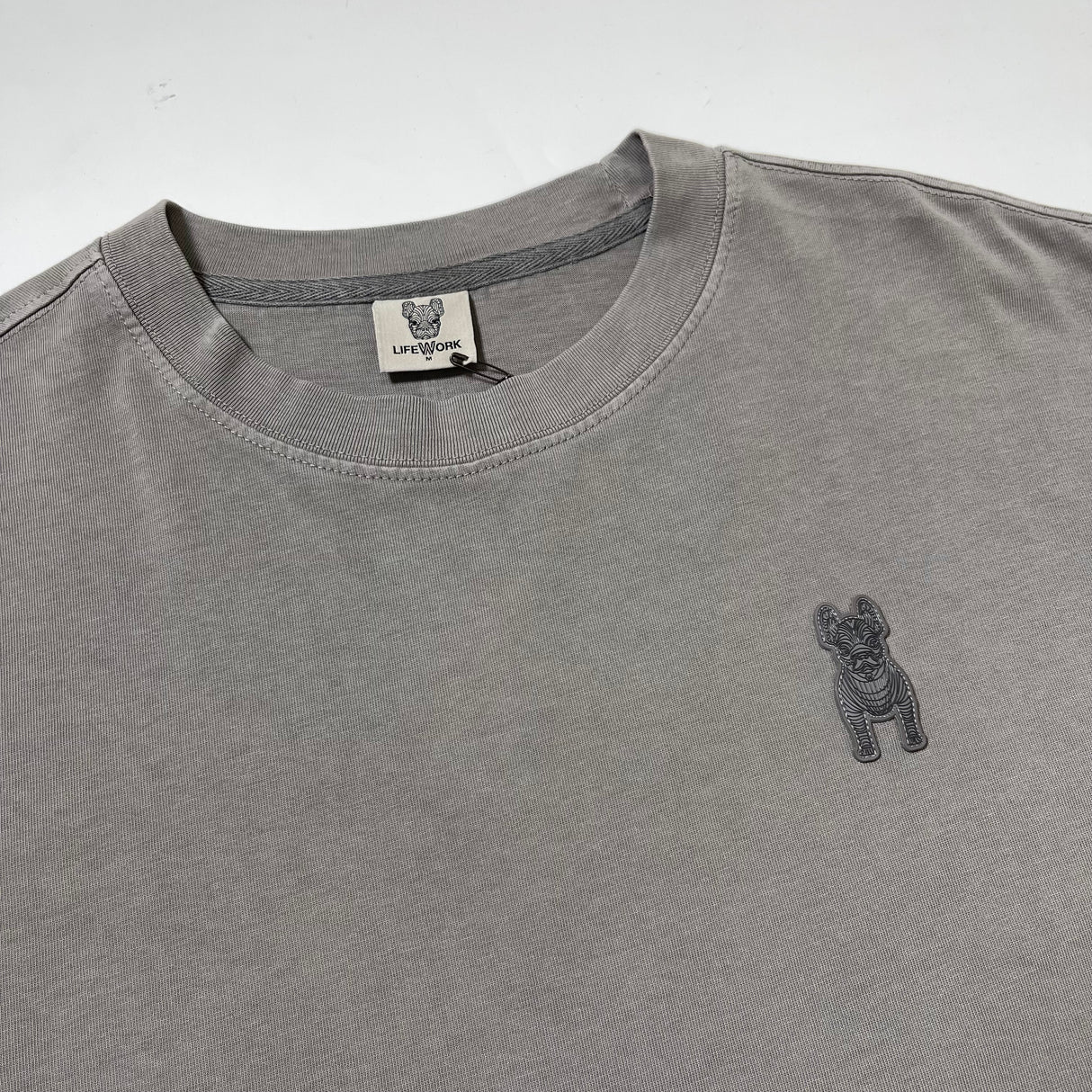 LifeWork Patch Logo Tee Light Charcoal - ORIGINALFOOK