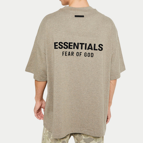 Fear of God Essentials Signature Logo Drop Shoulder Tee Dark Heather FEAR OF GOD ESSENTIALS FEAR OF GOD ESSENTIALS - originalfook singapore