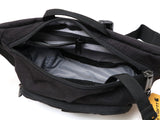 Black Carhartt Classic Waist Bag with adjustable strap and multiple pockets, designed for convenient everyday carry.