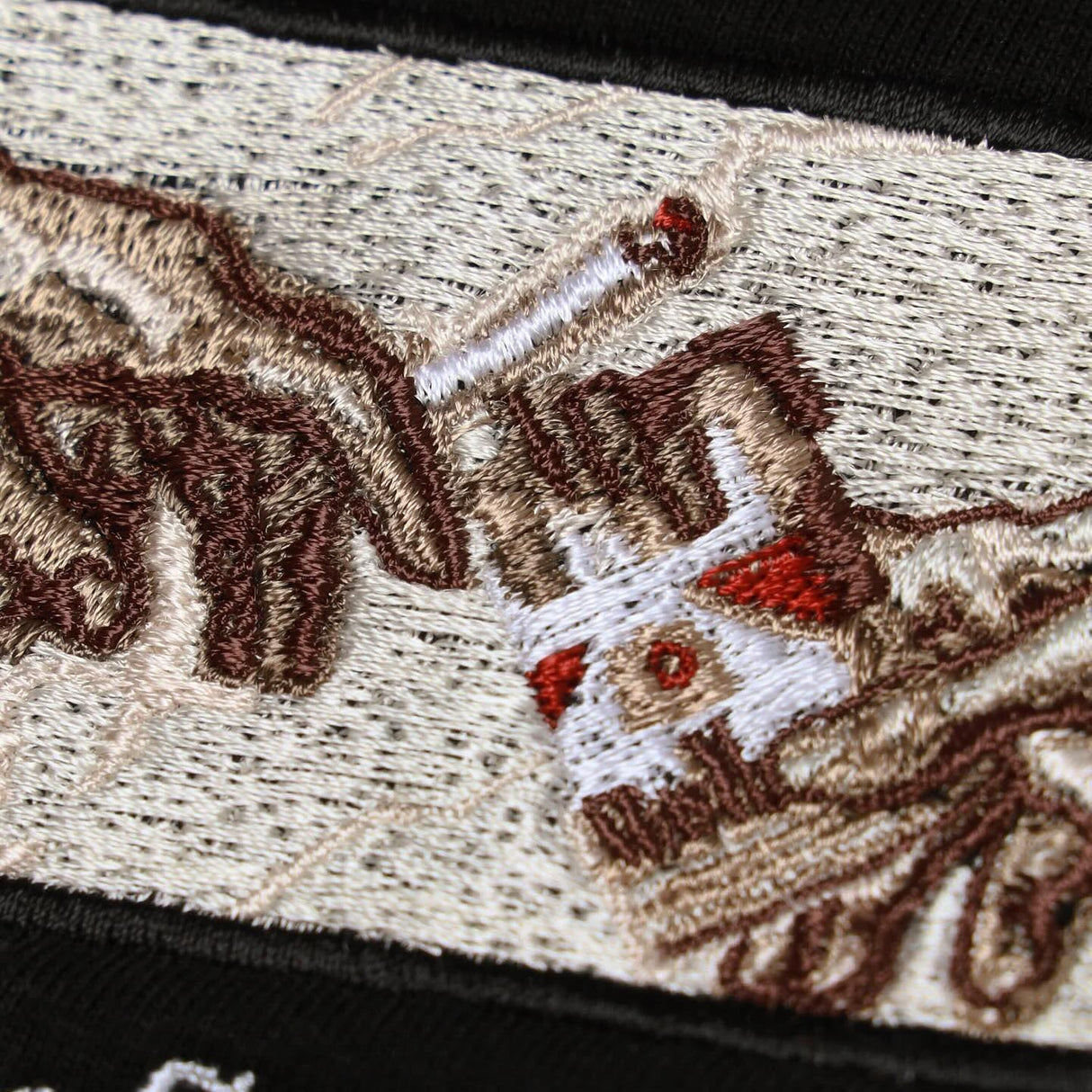 Black FR2 Embroidery Smoking Art T-shirt featuring detailed embroidered design on the front, casual apparel by #FR2.