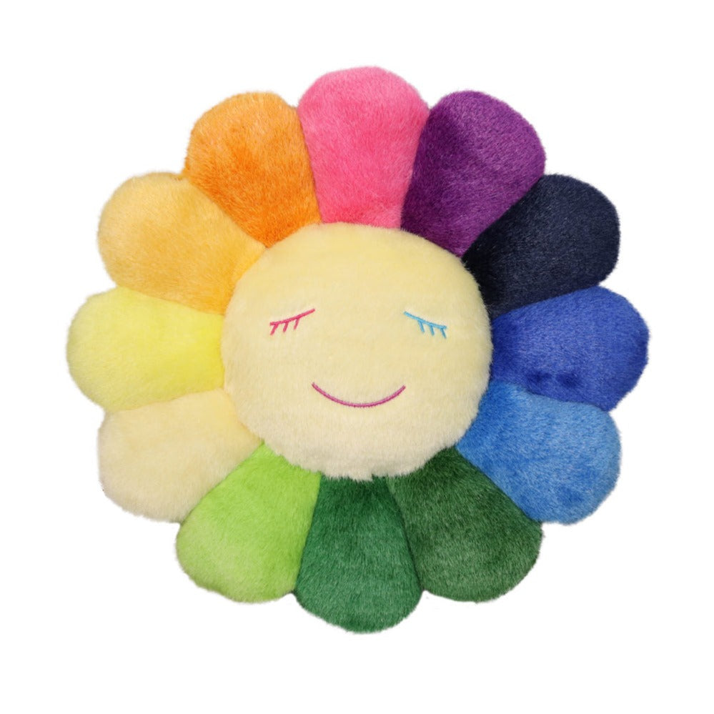 Takashi Murakami Kaikai Kiki Flower Plush Cushion Rainbow & White (30cm