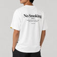 White FR2 embroidery smoking art tee shirt featuring detailed smoking-themed design on the front.