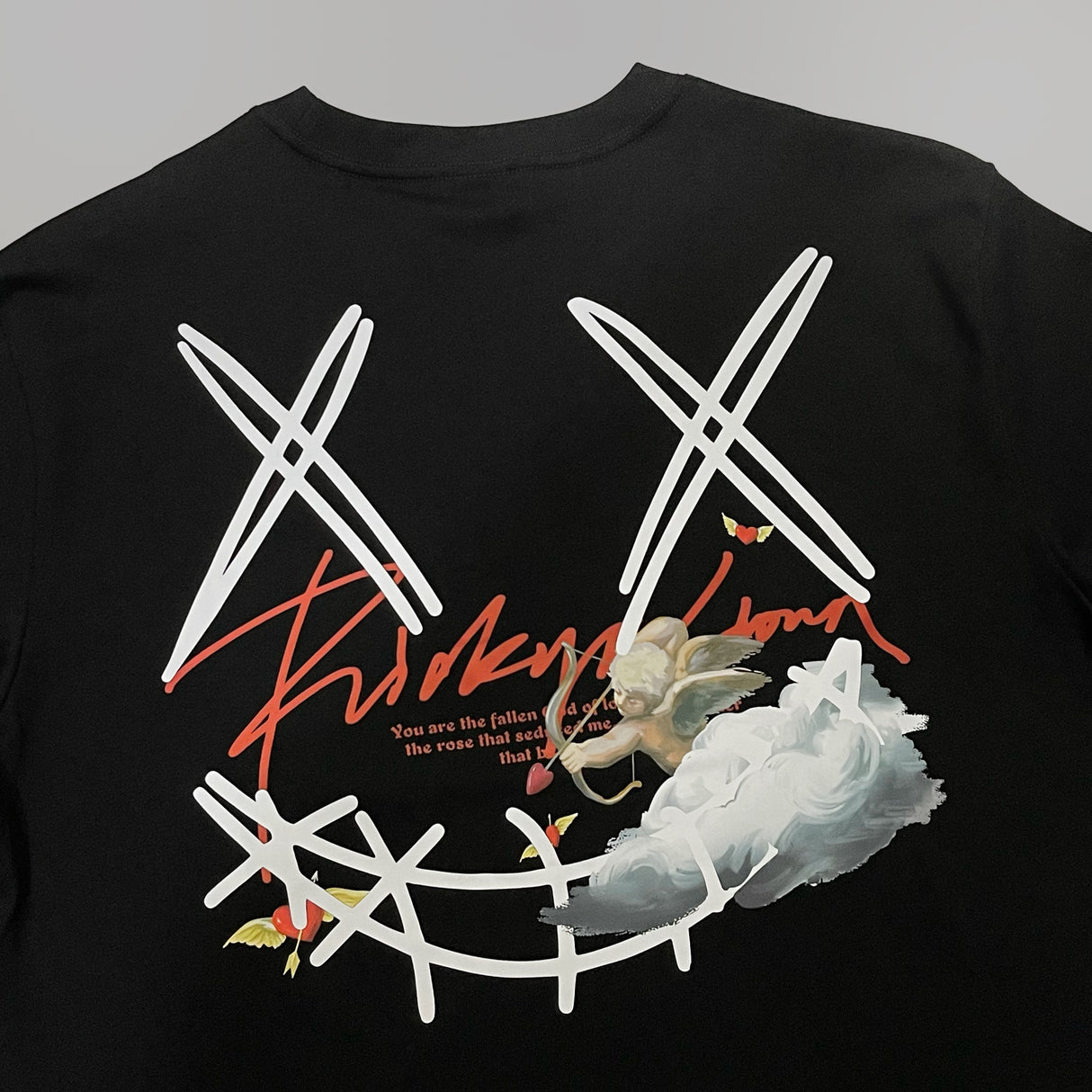 Rickyisclown [RIC] Fallen Angel Smiley Tee Black [R11220328i-J9] RICKYISCLOWN RICKYISCLOWN - originalfook singapore