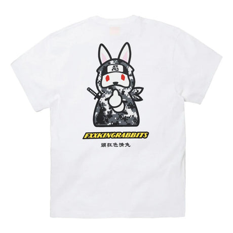 White FR2 Ninja Tee from FR2 apparel collection, featuring ninja-inspired design on lightweight cotton fabric.