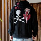 Mastermind World x Betty Boop Damaged Boxy Fit Hoodie Black Red