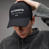 AllSaints Underground Logo Baseball Cap Black White - ORIGINALFOOK