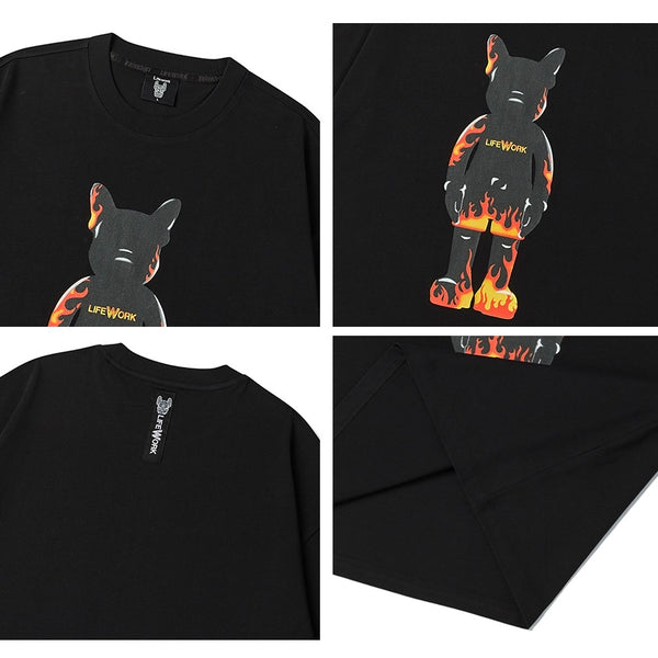 LifeWork Flame Bulldog Mascot Tee Black LifeWork LifeWork - originalfook singapore