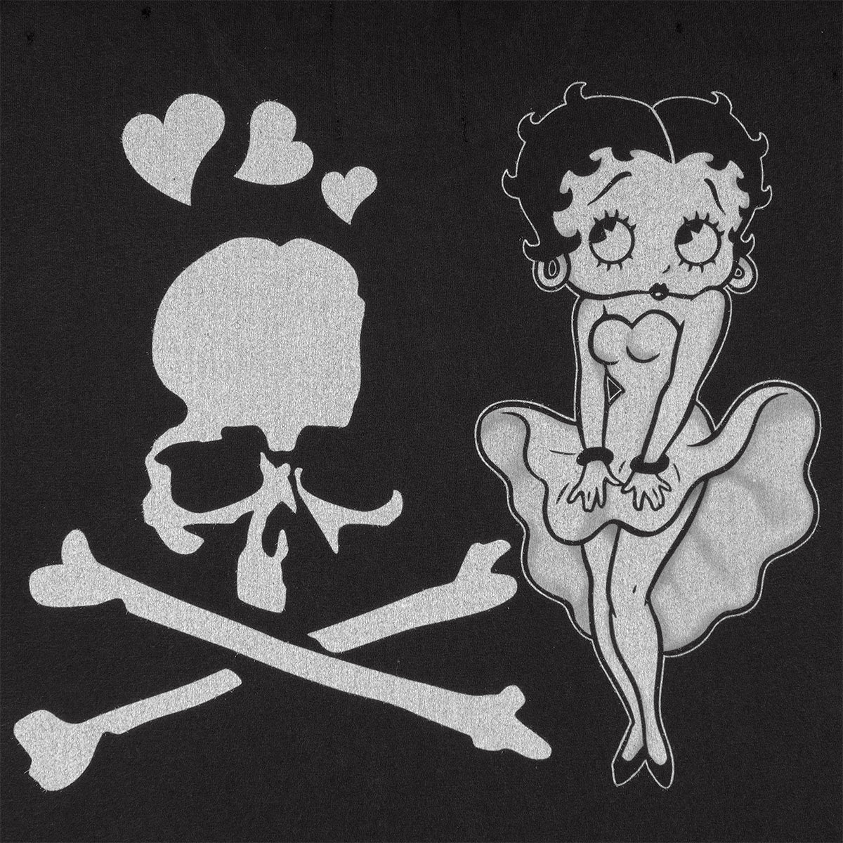 Mastermind World x Betty Boop Damaged Boxy Tee Black White - ORIGINALFOOK