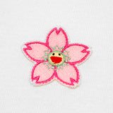 Takashi Murakami Embroidered Patch Sakura Flower Long Sleeve Tee White TAKASHI MURAKAMI TAKASHI MURAKAMI - originalfook singapore