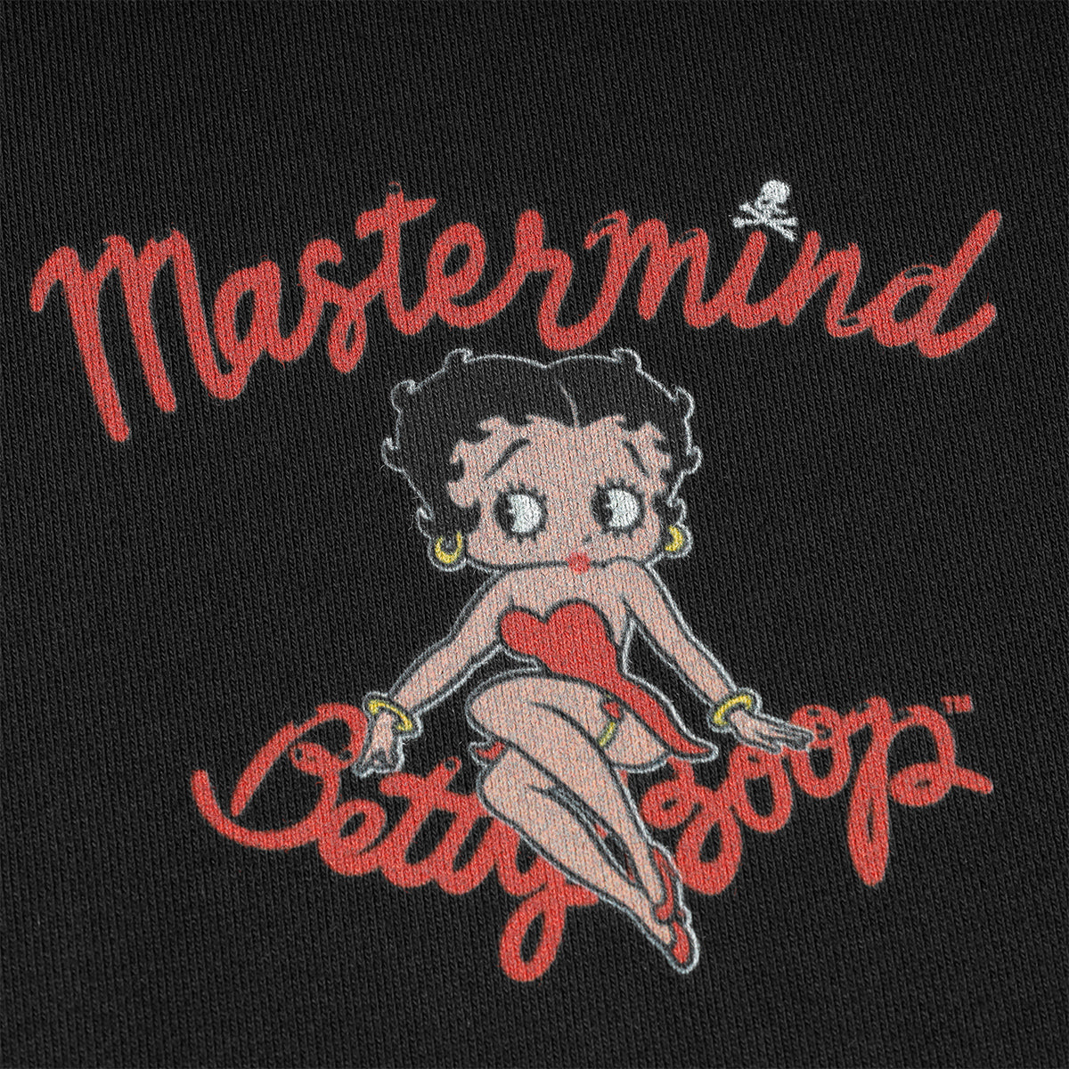Mastermind World x Betty Boop Damaged Boxy Fit Hoodie Black Red - ORIGINALFOOK