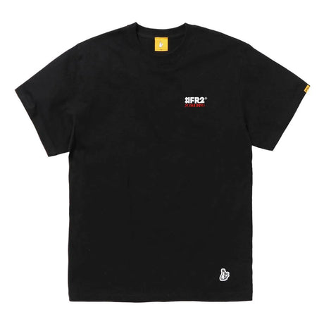 Black FR2 Think Before You Smoke art T-shirt featuring bold graphic design and casual fit, ideal for streetwear fashion.