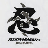 White FR2 Ninja Tee from the APPARELS collection, featuring a graphic ninja design on the front.