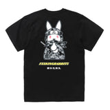 Black FR2 Ninja Tee from #FR2, featuring a graphic ninja design on the front, made of comfortable casual apparel fabric.