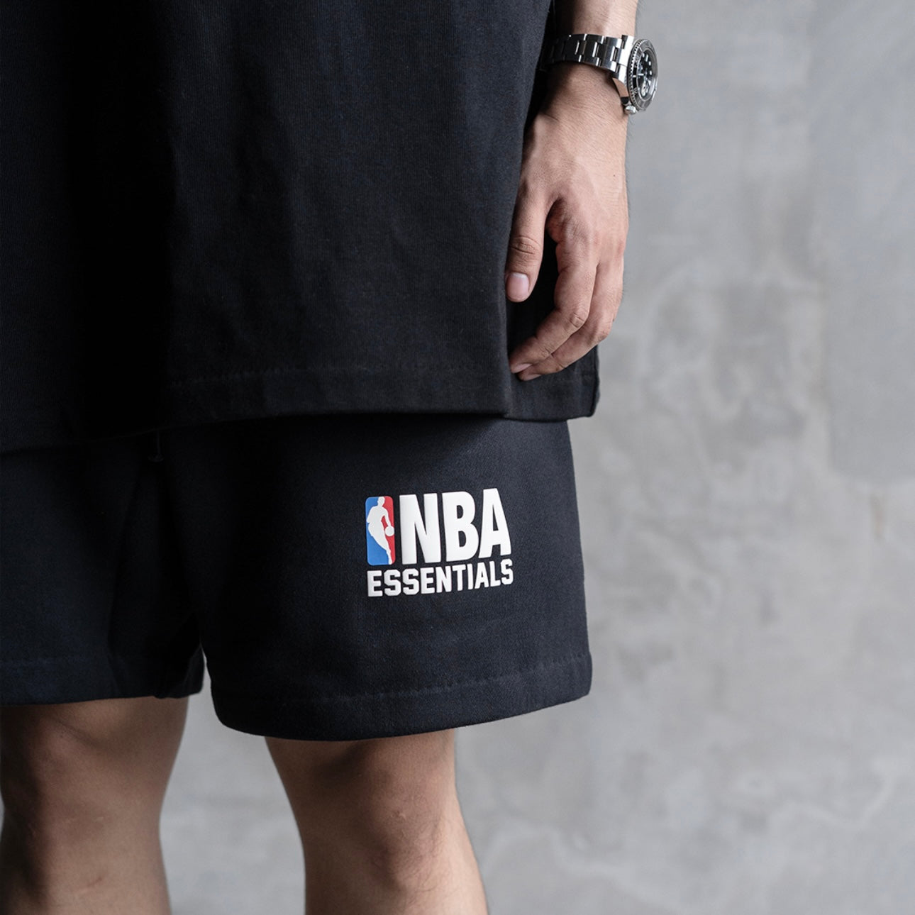 Buy Fear Of God Essentials X NBA Logo Sweat Shorts Black online