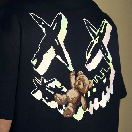 Rickyisclown [RIC] Reflective Teddy Bear Smiley Tee Black [R17230725Q-W9] RICKYISCLOWN RICKYISCLOWN - originalfook singapore