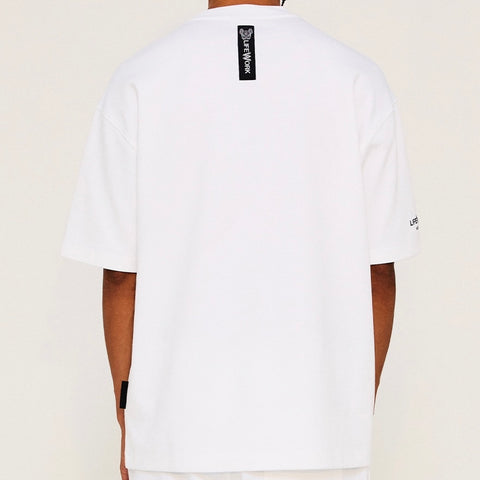 LifeWork Round Patch Logo Tee White