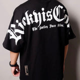 Rickyisclown [RIC] Gothic Logo Drop Shoulder Oversized Tee Black [R8210720m-A] RICKYISCLOWN RICKYISCLOWN - originalfook singapore