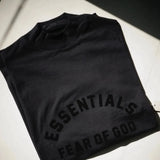 Fear of God Essentials Core Felt Logo Tee Black FEAR OF GOD FEAR OF GOD - originalfook singapore