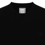 Black Wooyoungmi Signature Logo Tee, casual men's T-shirt featuring the brand's logo on the front.