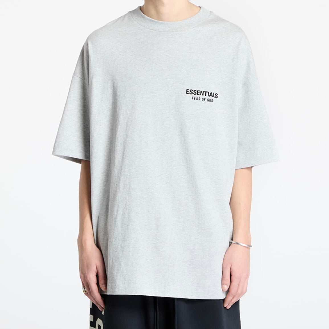 Fear of God Essentials Signature Logo Drop Shoulder Tee Light Heather FEAR OF GOD ESSENTIALS FEAR OF GOD ESSENTIALS - originalfook singapore