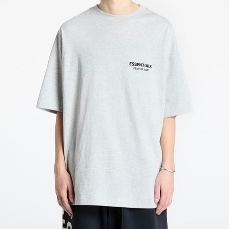 Fear of God Essentials Signature Logo Drop Shoulder Tee Light Heather FEAR OF GOD ESSENTIALS FEAR OF GOD ESSENTIALS - originalfook singapore