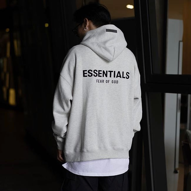 FEAR OF GOD Essentials Felt Logo Hoodie Light Oatmeal FEAR OF GOD FEAR OF GOD - originalfook singapore