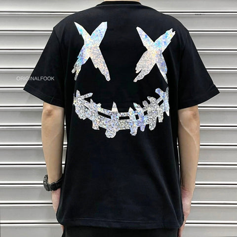 Rickyisclown [RIC] Mirror Mosaic Smiley Tee Black [R17230418D-M8]
