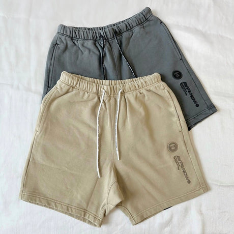 AAPE By Bathing Ape Embroidered Badge Sweat Shorts Beige [6953] AAPE AAPE - originalfook singapore