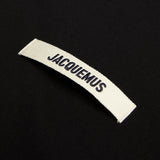 Black Jacquemus Grosgrain Logo Tee from Mastermind Japan, featuring a casual fit with signature logo detailing on the front.