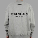 FEAR OF GOD Essentials Felt Logo Crewneck Sweatshirt Dark Oatmeal FEAR OF GOD FEAR OF GOD - originalfook singapore