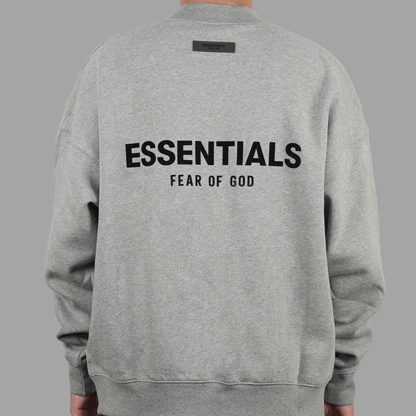 FEAR OF GOD Essentials Felt Logo Crewneck Sweatshirt Dark Oatmeal FEAR OF GOD FEAR OF GOD - originalfook singapore