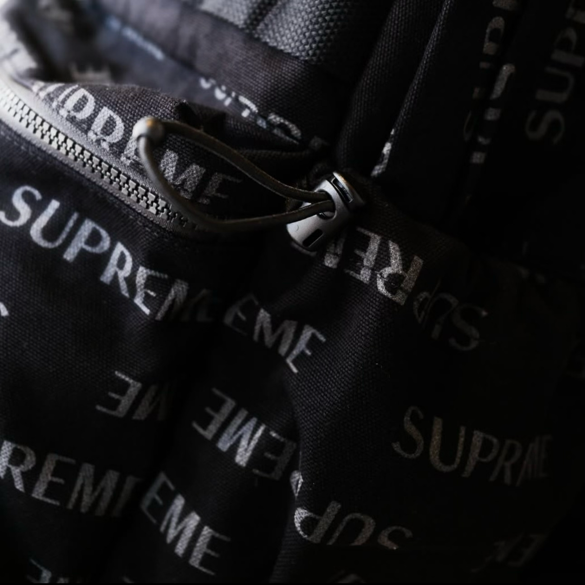 Supreme Reflective Monogram Logo Backpack Black