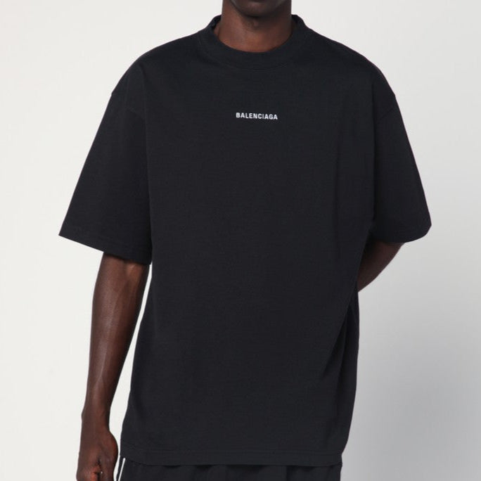 Balenciaga New Back Logo Medium Fit Tee Black - ORIGINALFOOK