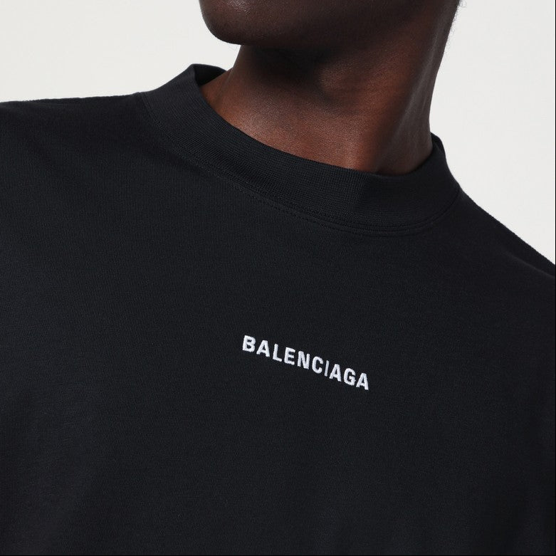 Balenciaga New Back Logo Medium Fit Tee Black - ORIGINALFOOK