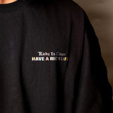 Rickyisclown [RIC] Holographic Gothic Logo Drop Shoulder Oversized Tee Black [R9210322a-PPPP] RICKYISCLOWN RICKYISCLOWN - originalfook singapore